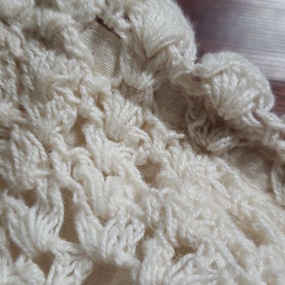 Crocheted Bohemian Vibe Off-While Buckwheat-filled Orthopedic Decorative Pillow - Picture 2 of 5